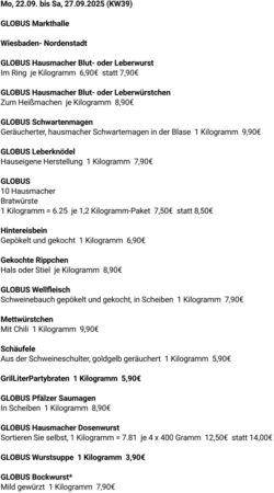 Prospekt Globus 22.09.2025 - 27.09.2025