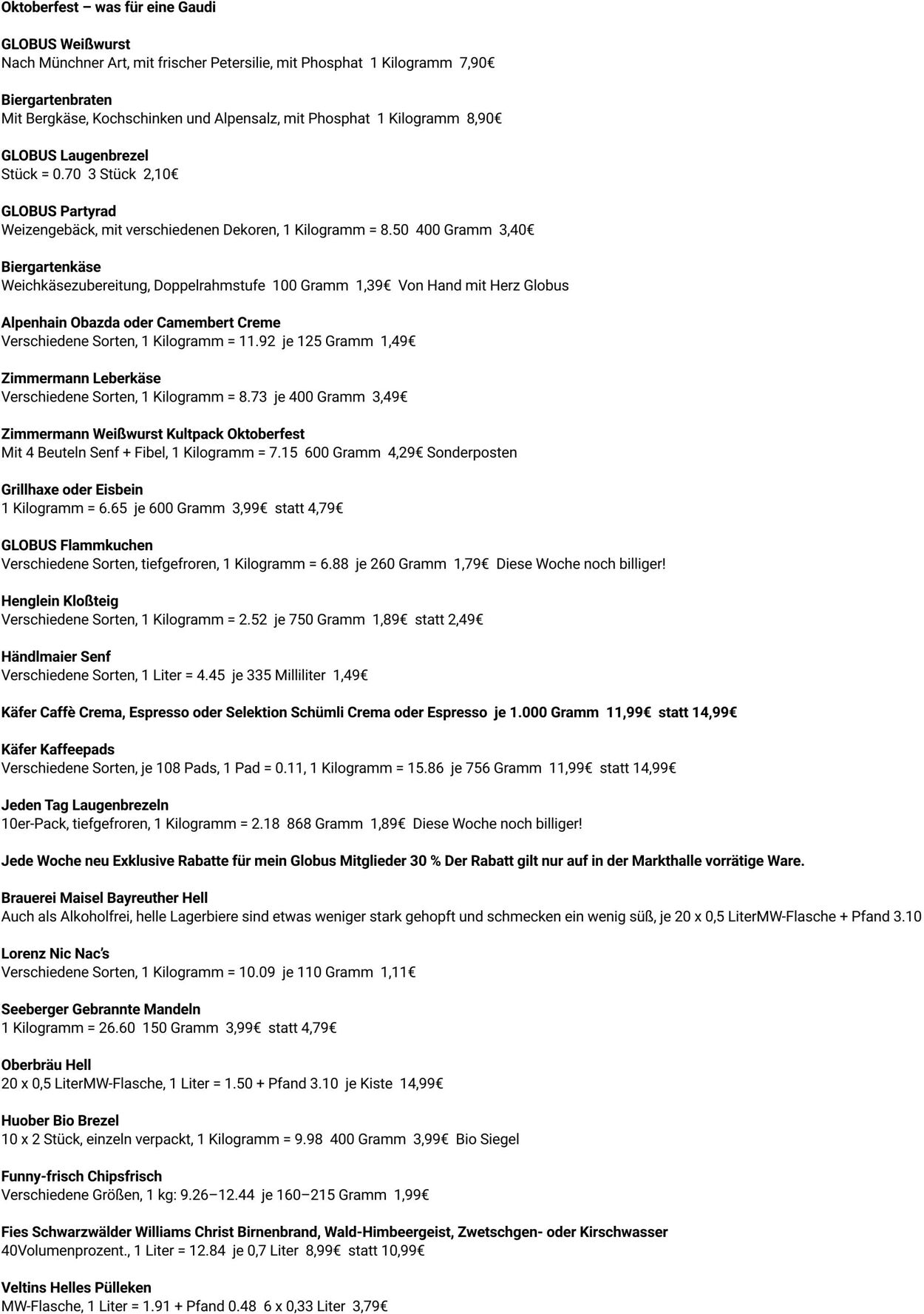 Prospekt Globus 08.09.2025 - 13.09.2025