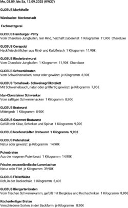 Prospekt Globus 08.09.2025 - 13.09.2025