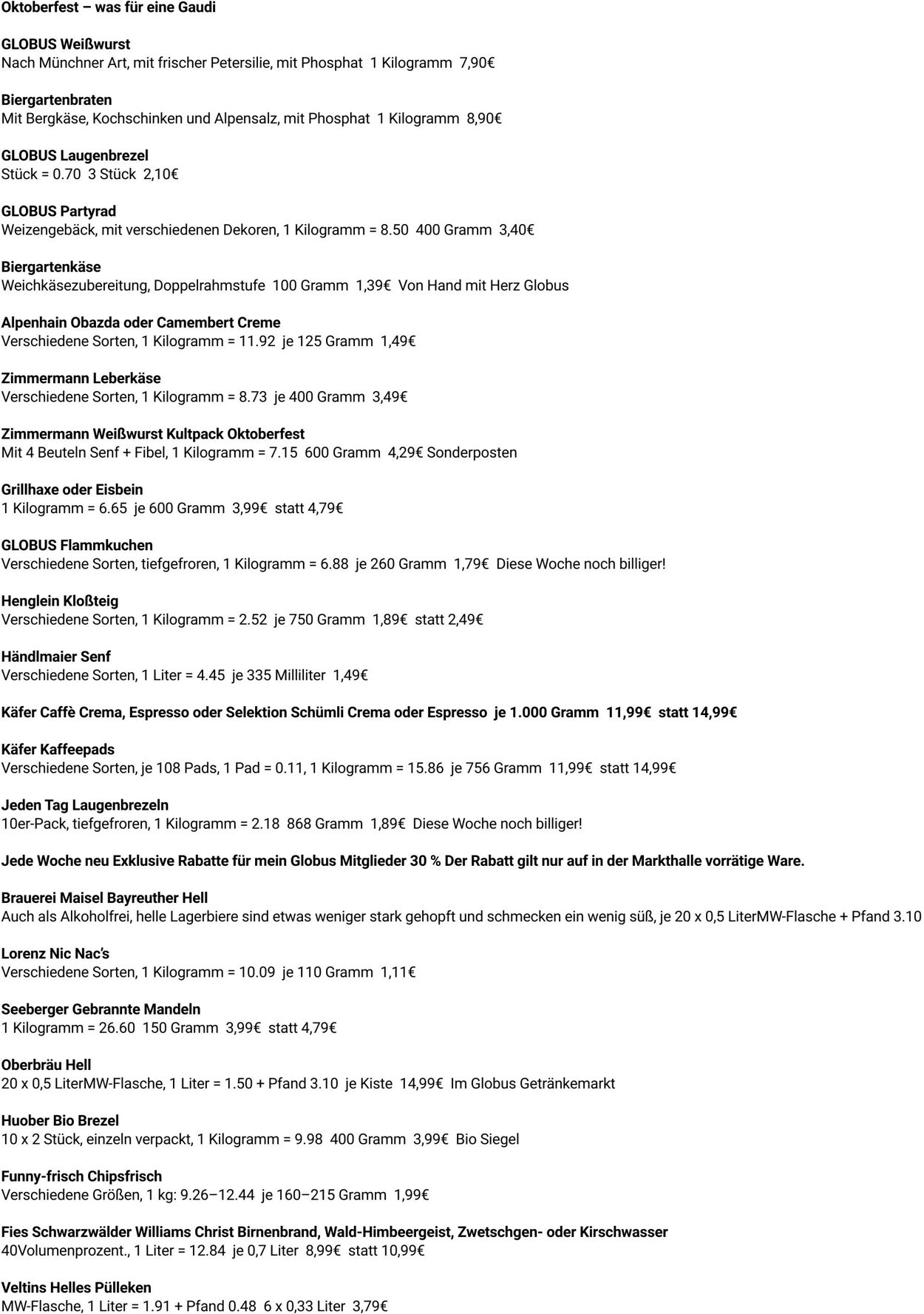 Prospekt Globus 08.09.2025 - 13.09.2025