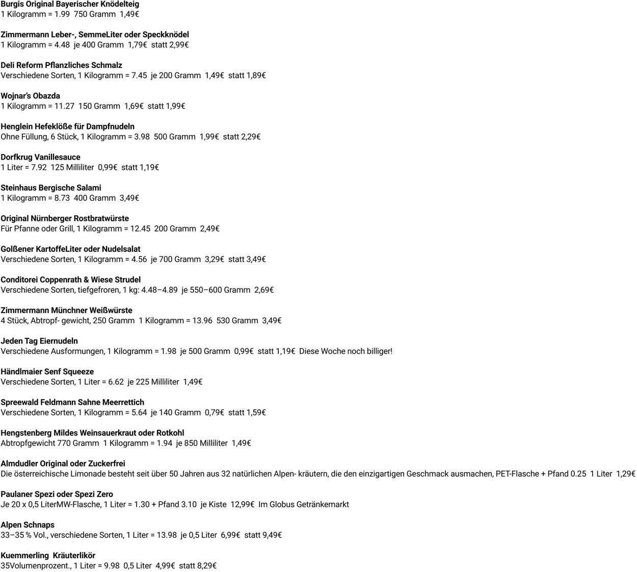 Prospekt Globus 08.09.2025 - 13.09.2025