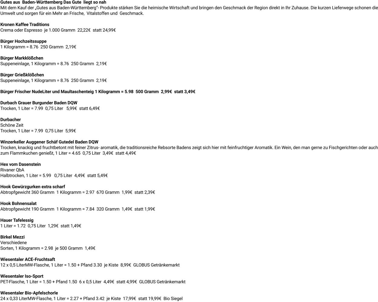 Prospekt Globus 08.09.2025 - 13.09.2025