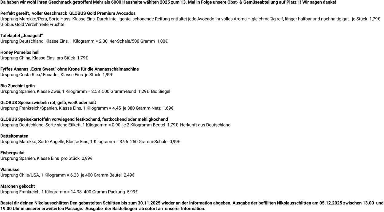 Prospekt Globus 03.11.2025 - 08.11.2025
