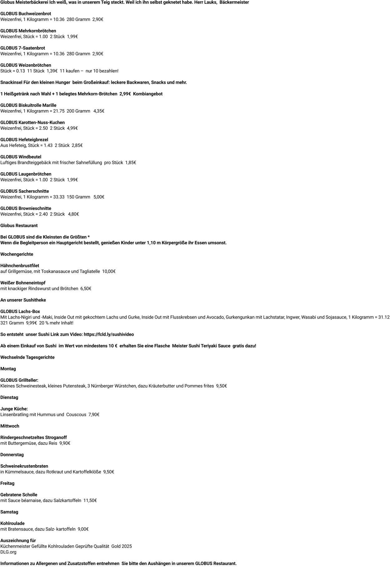 Prospekt Globus 03.11.2025 - 08.11.2025