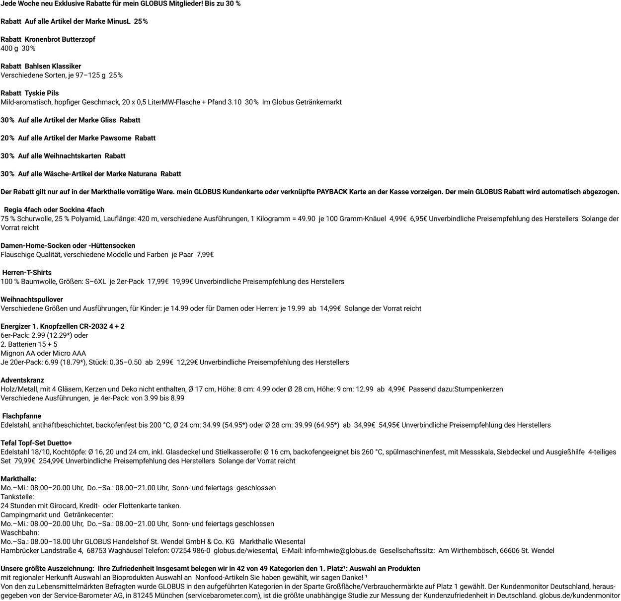 Prospekt Globus 03.11.2025 - 08.11.2025