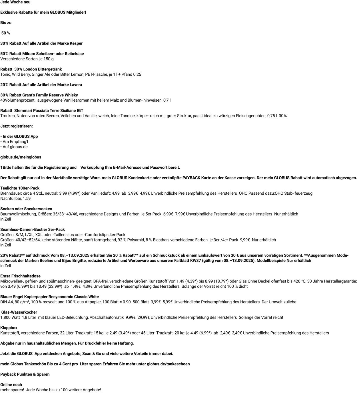 Prospekt Globus 08.09.2025 - 13.09.2025