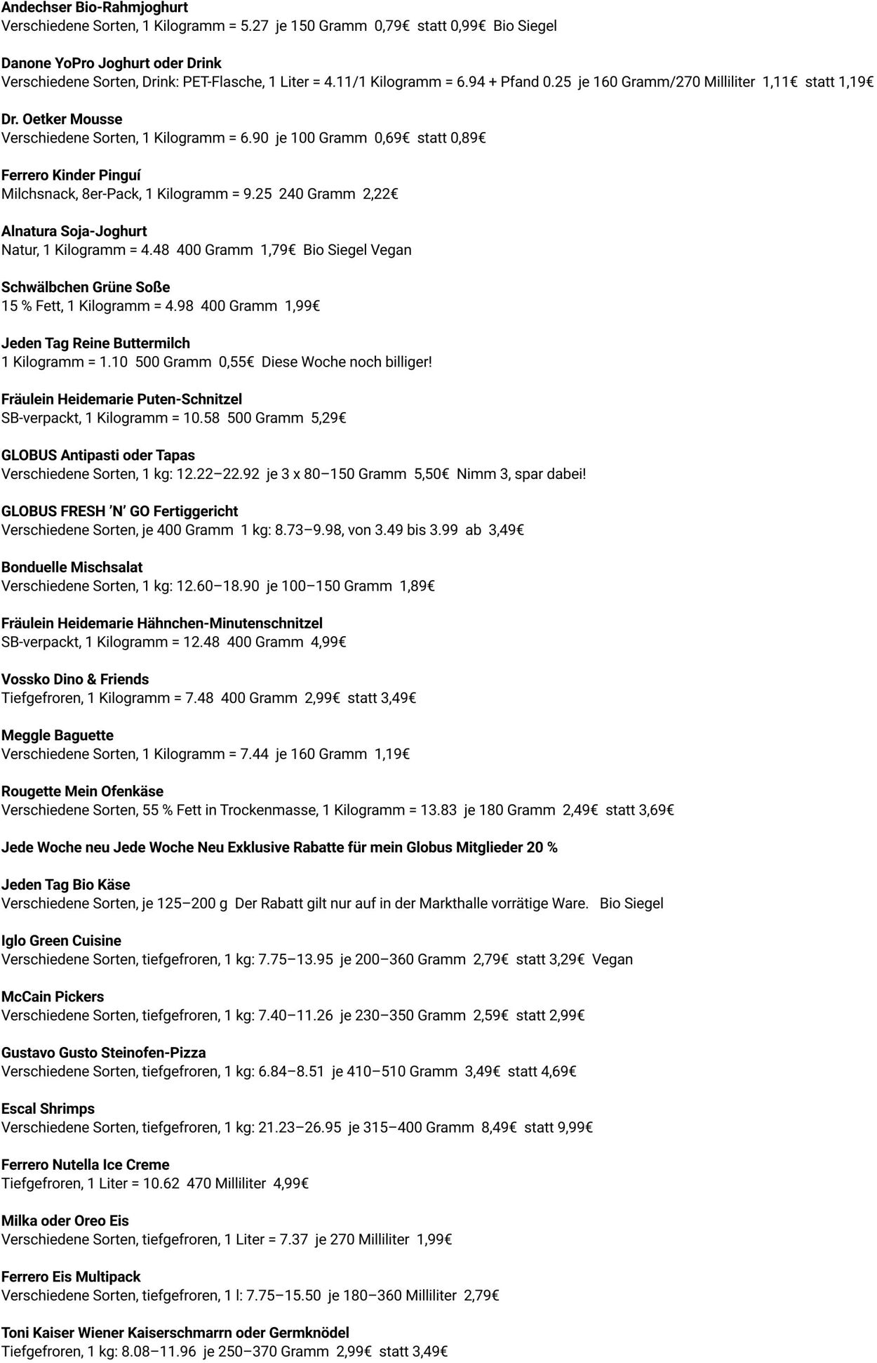 Prospekt Globus 27.10.2025 - 01.11.2025