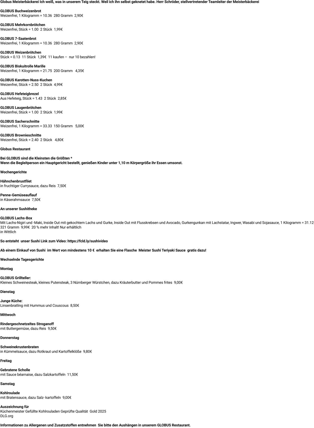 Prospekt Globus 03.11.2025 - 08.11.2025