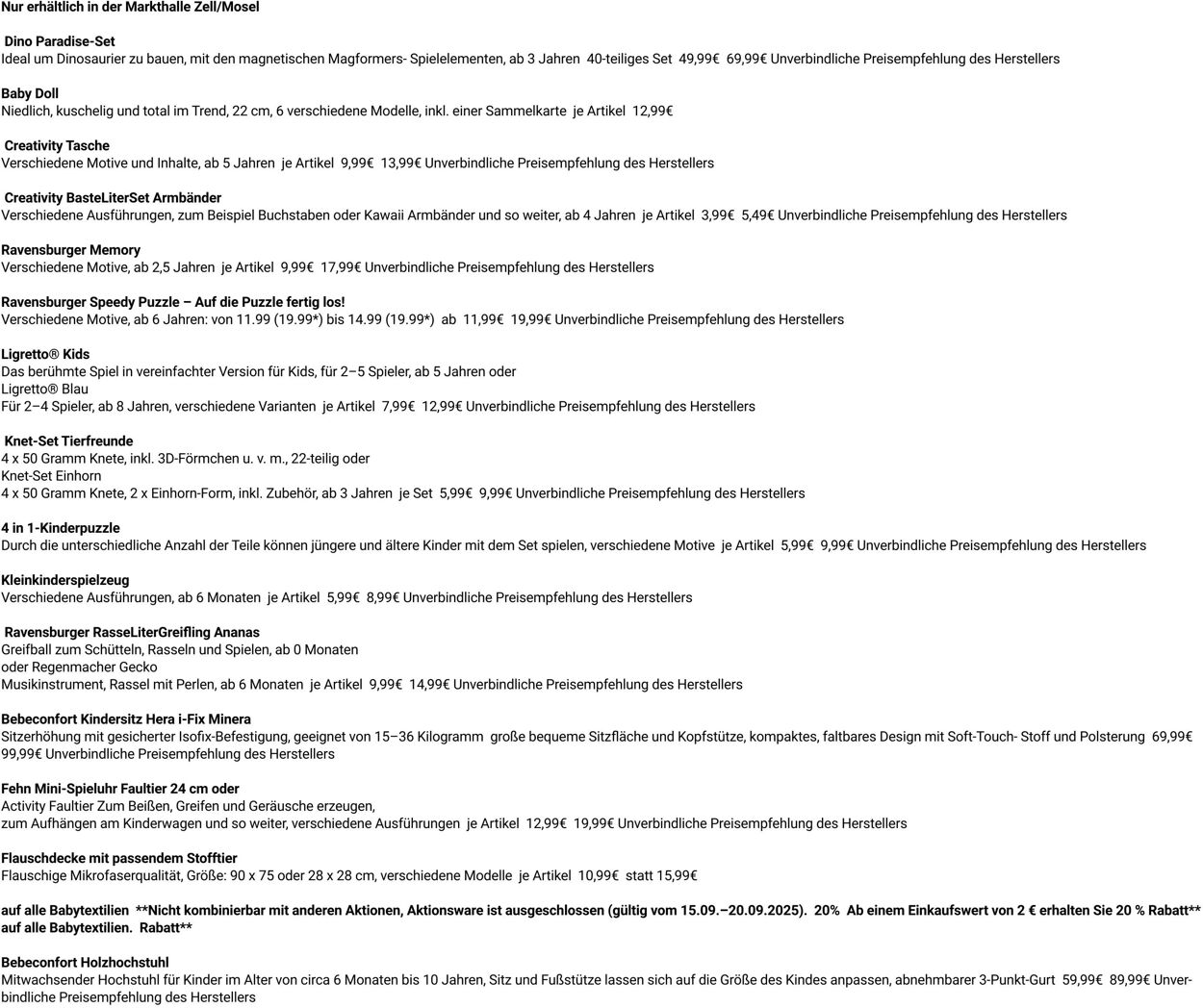 Prospekt Globus 15.09.2025 - 20.09.2025
