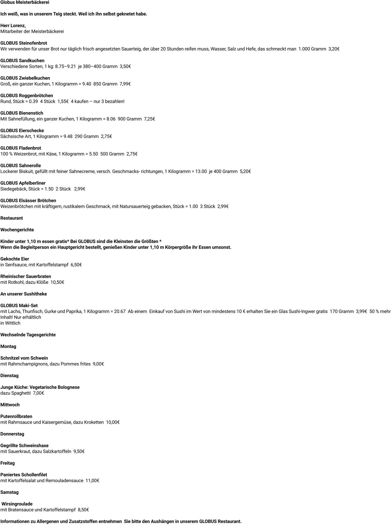 Prospekt Globus 15.09.2025 - 20.09.2025