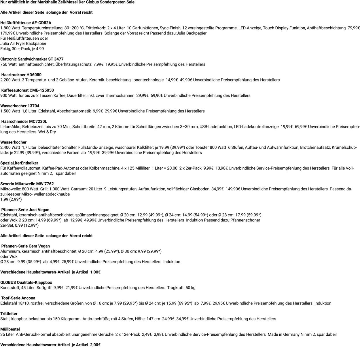 Prospekt Globus 15.09.2025 - 20.09.2025