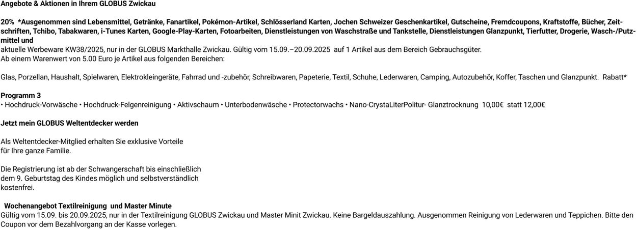 Prospekt Globus 15.09.2025 - 20.09.2025