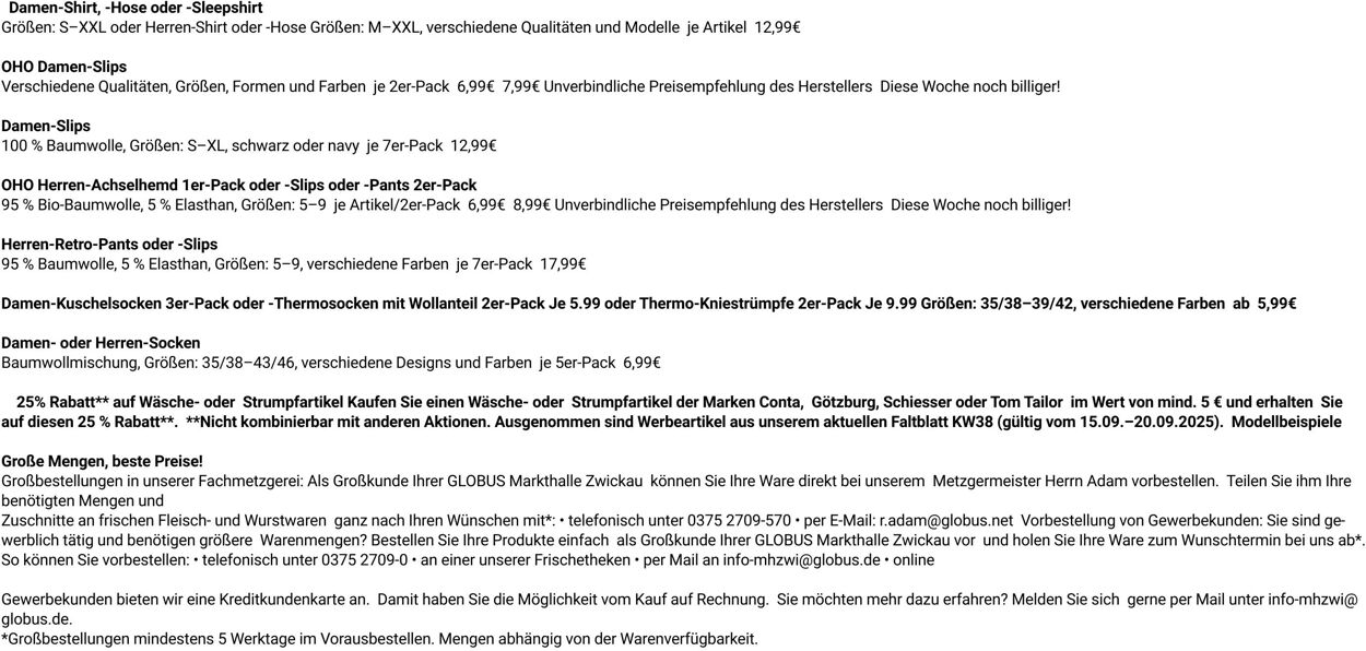 Prospekt Globus 15.09.2025 - 20.09.2025