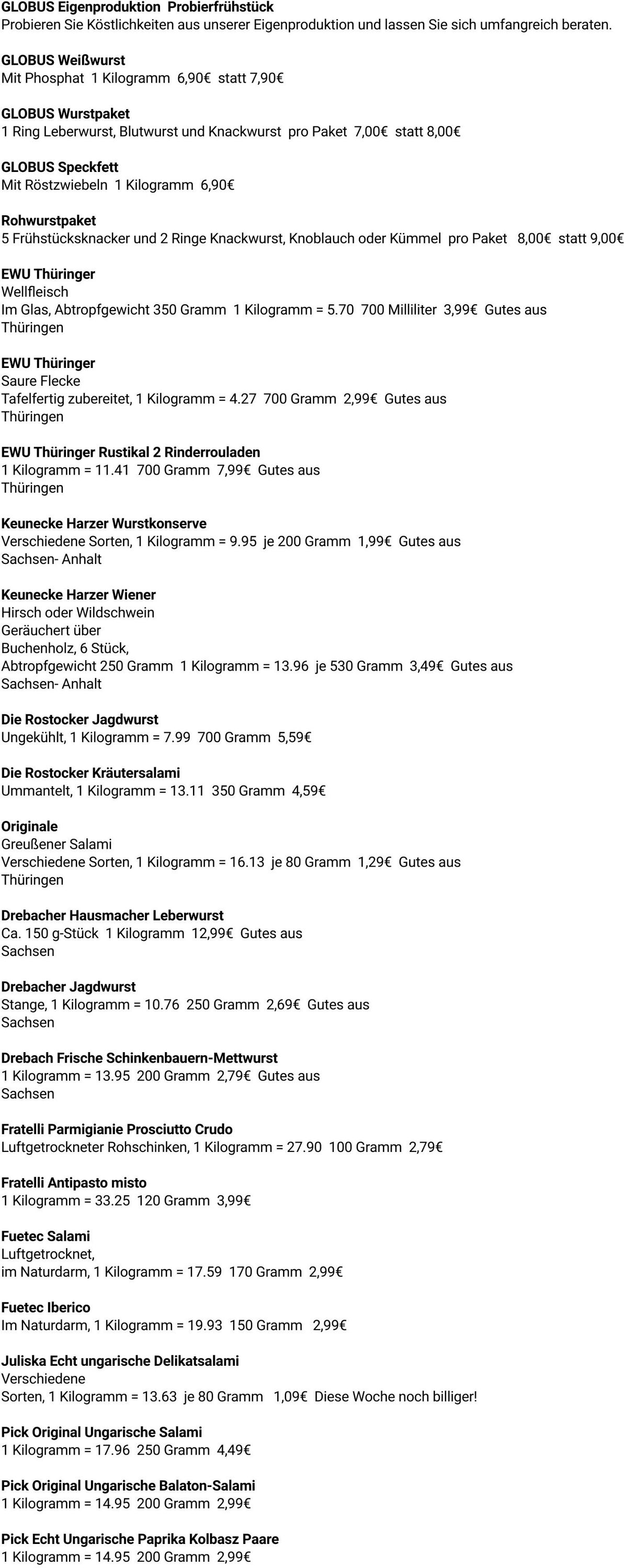 Prospekt Globus 15.09.2025 - 20.09.2025
