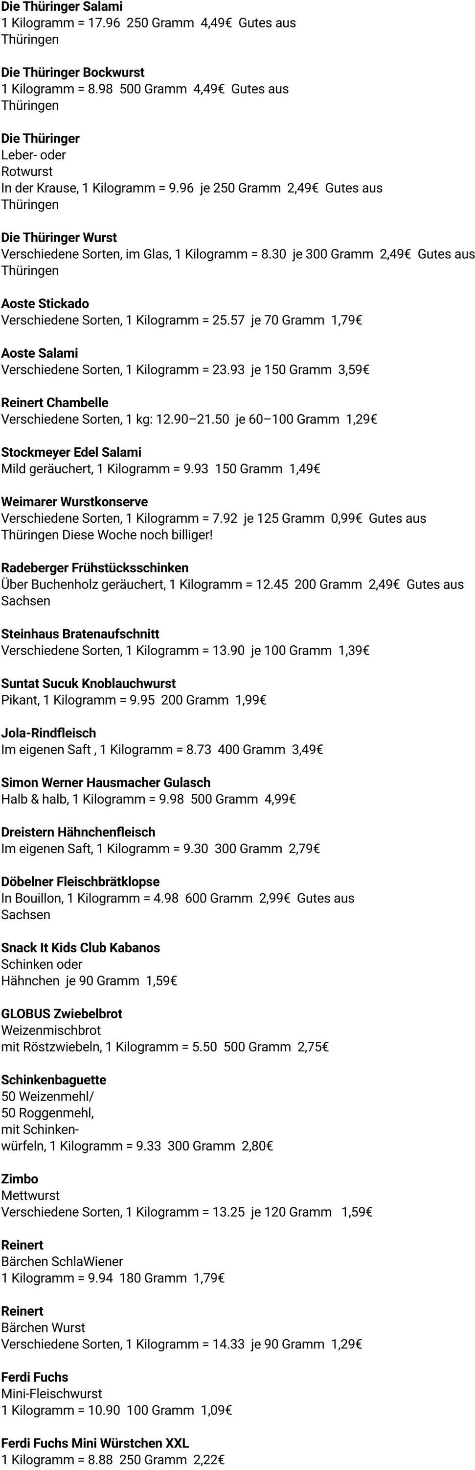 Prospekt Globus 15.09.2025 - 20.09.2025