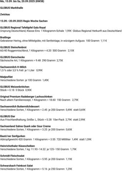 Prospekt Globus 15.09.2025 - 20.09.2025