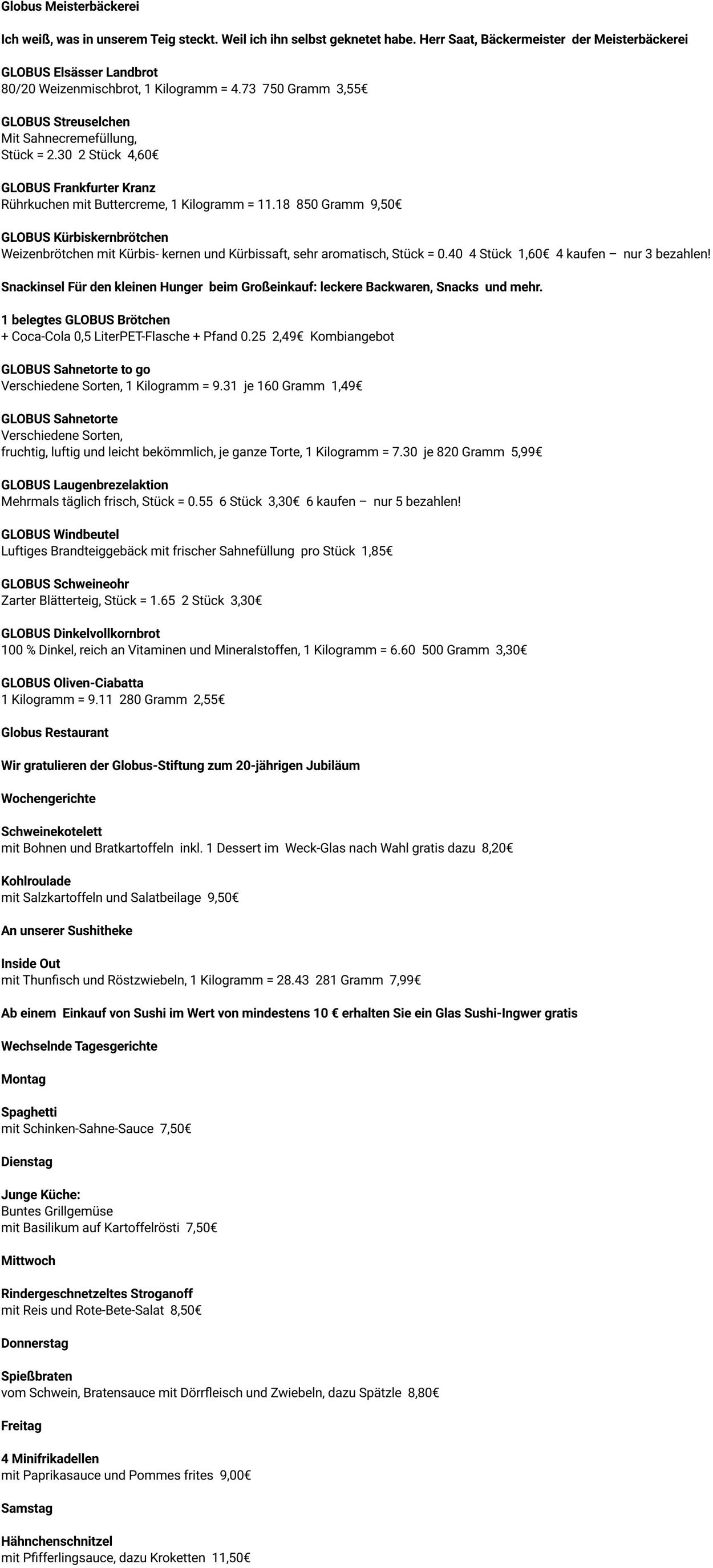 Prospekt Globus 22.09.2025 - 27.09.2025