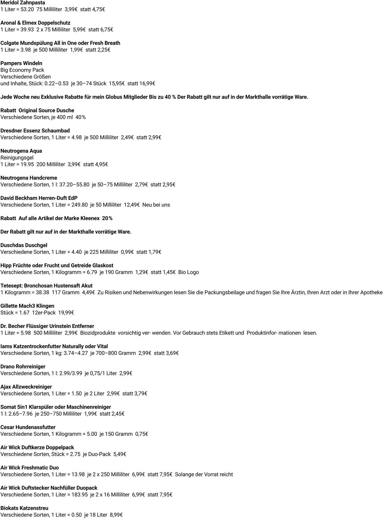 Prospekt Globus 03.11.2025 - 08.11.2025