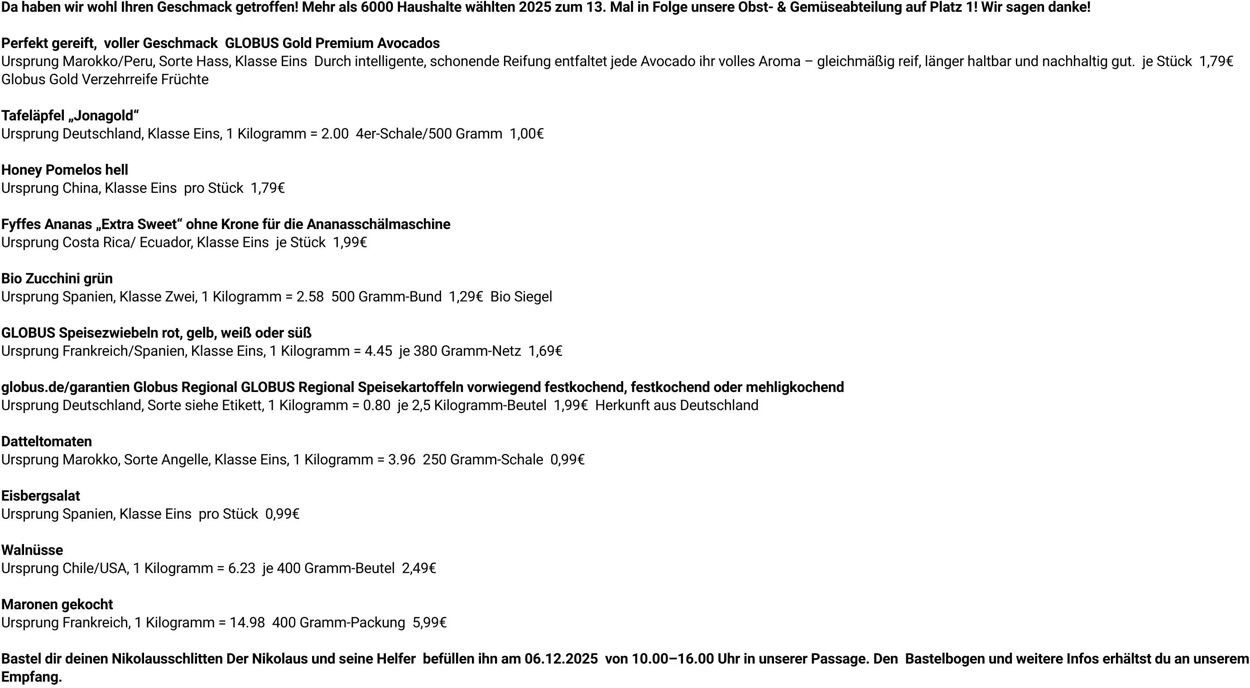 Prospekt Globus 03.11.2025 - 08.11.2025