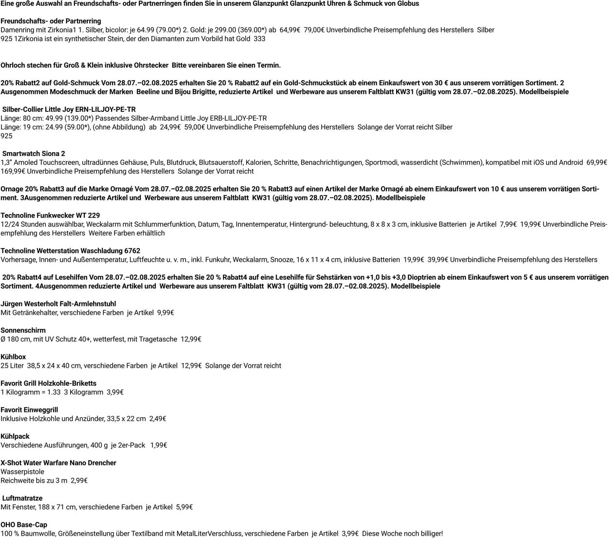 Prospekt Globus 28.07.2025 - 02.08.2025