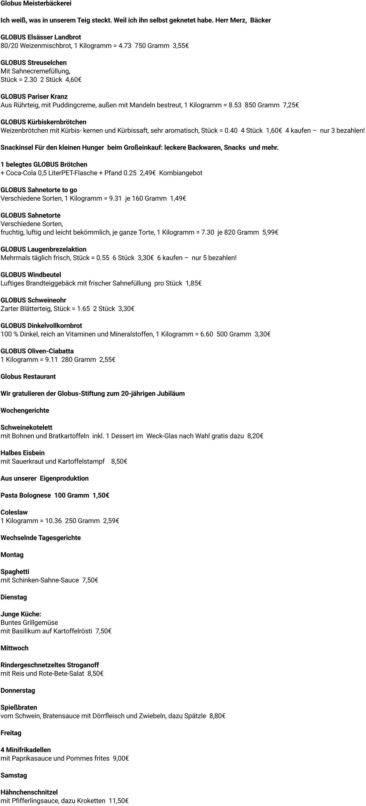 Prospekt Globus 22.09.2025 - 27.09.2025