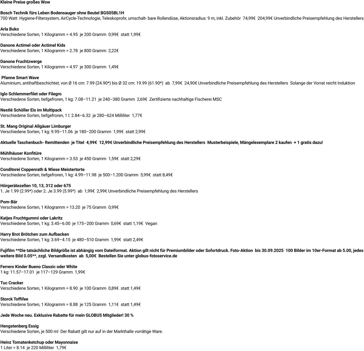 Prospekt Globus 22.09.2025 - 27.09.2025