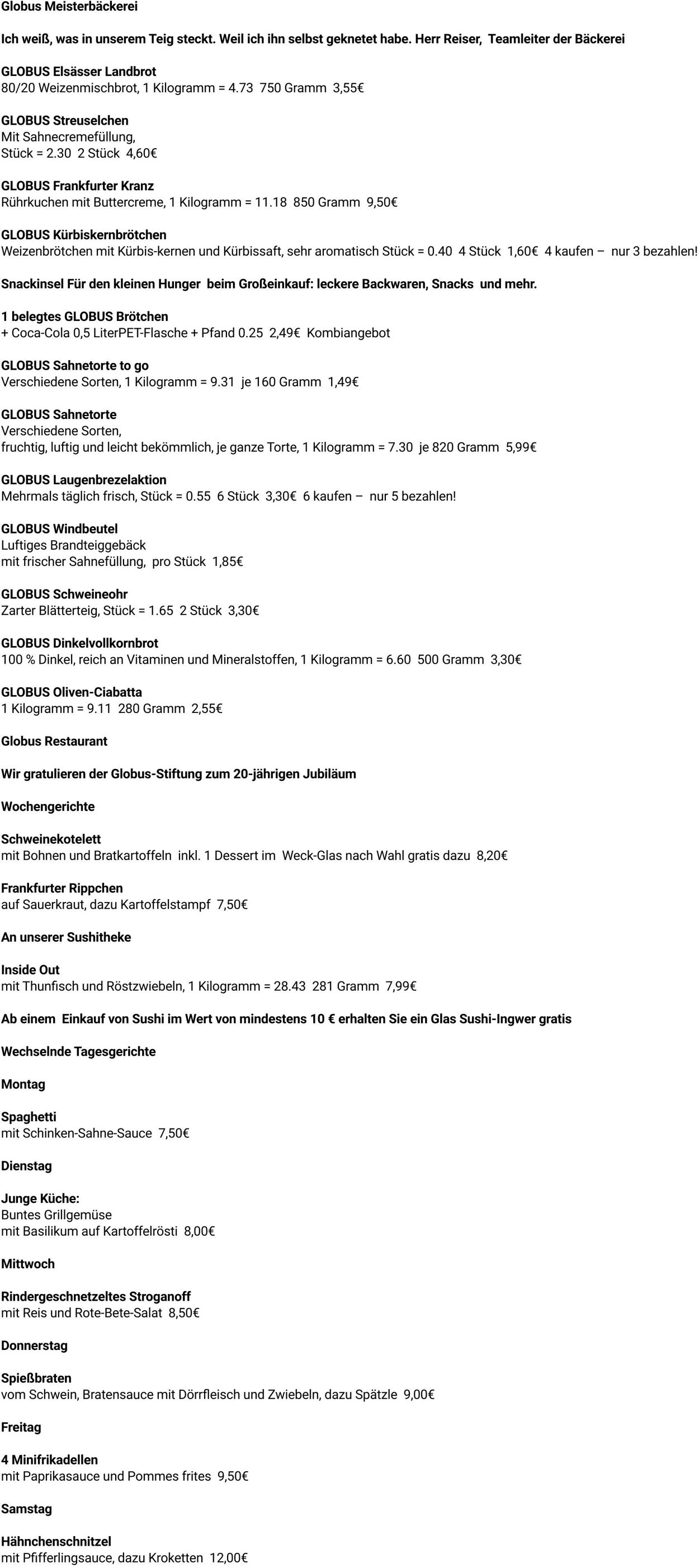 Prospekt Globus 22.09.2025 - 27.09.2025