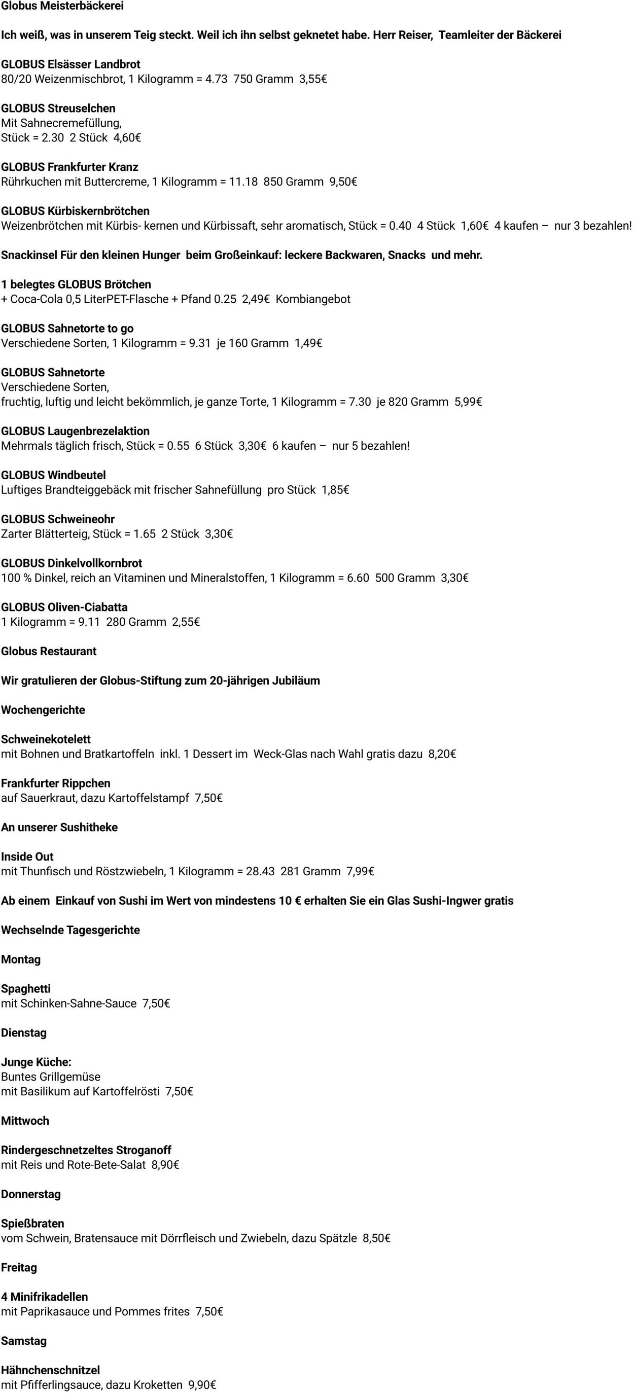 Prospekt Globus 22.09.2025 - 27.09.2025