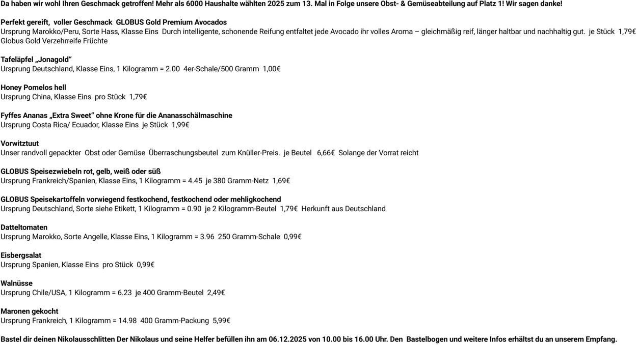 Prospekt Globus 03.11.2025 - 08.11.2025