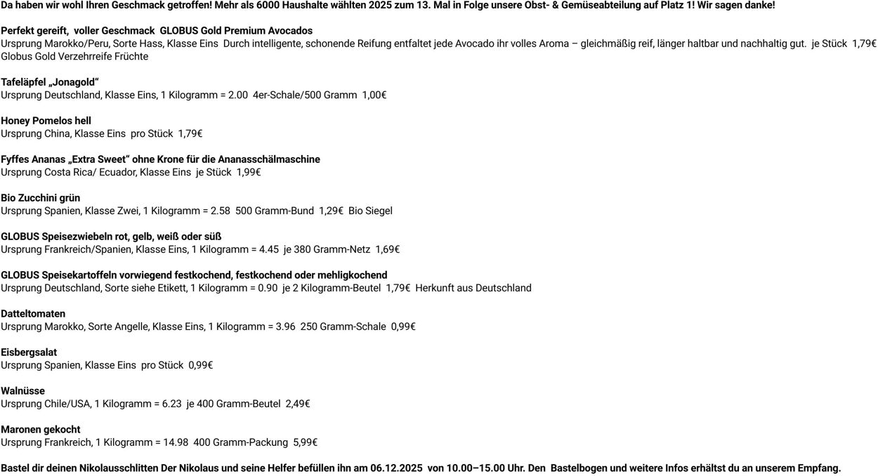 Prospekt Globus 03.11.2025 - 08.11.2025