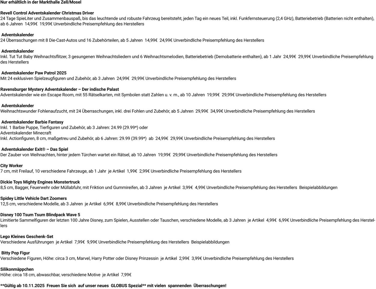 Prospekt Globus 03.11.2025 - 08.11.2025
