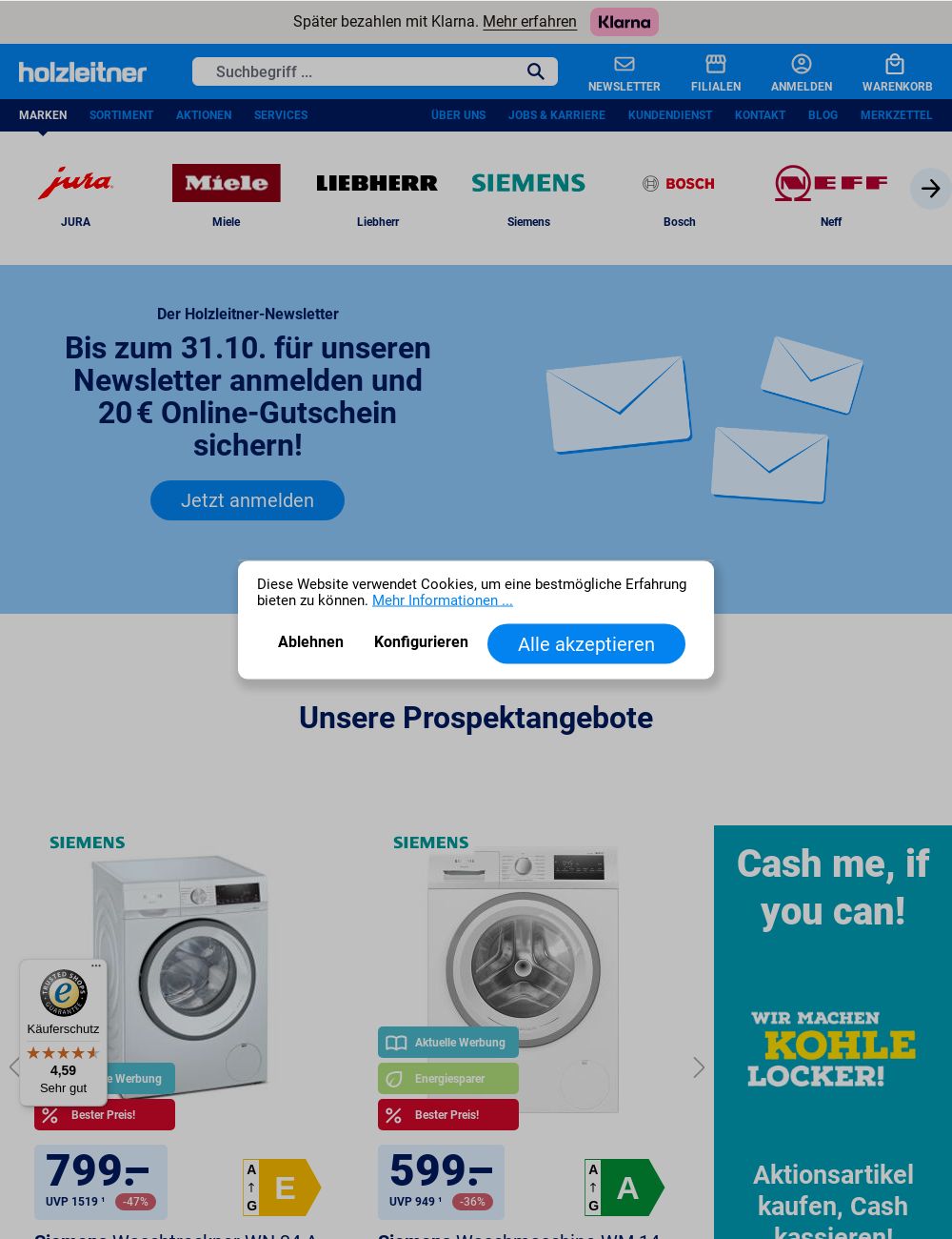 Prospekt Holzleitner Elektrogeräte 20.10.2025 - 26.10.2025