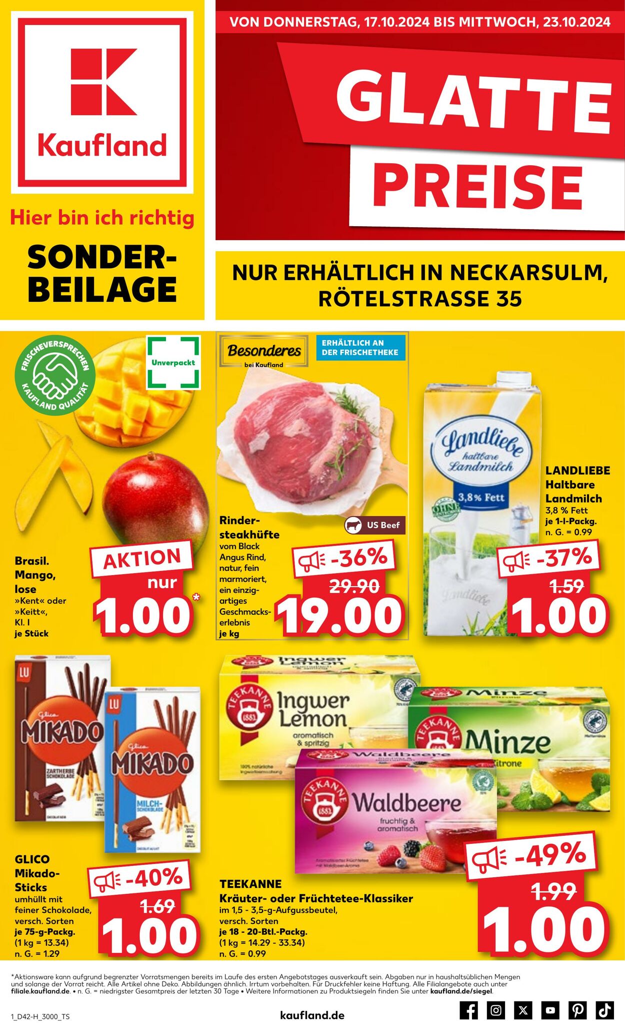 Prospekt Kaufland - Extra-Angebote 17 Okt, 2024 - 23 Okt, 2024