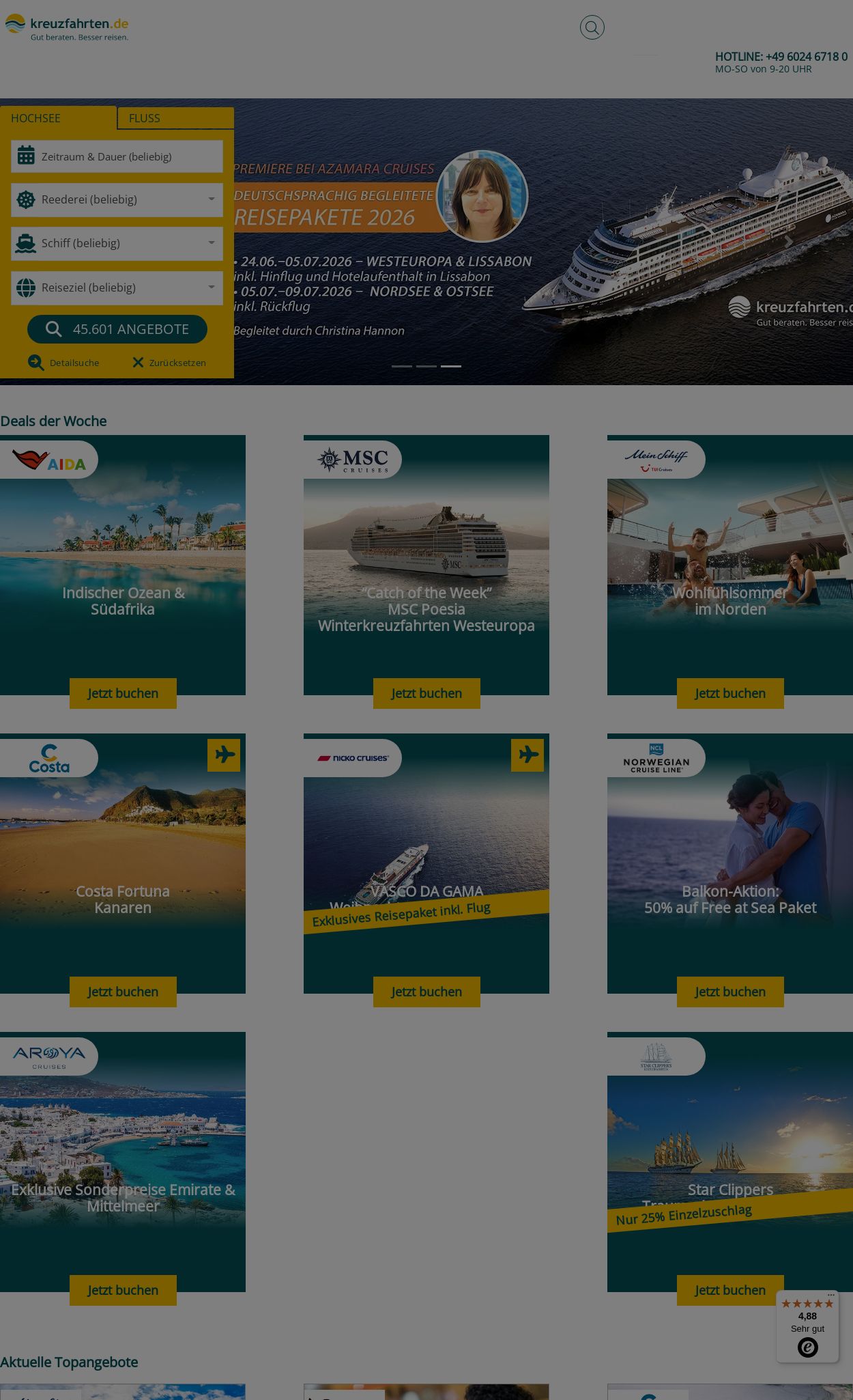 Kreuzfahrten Wöchentliche Prospekte