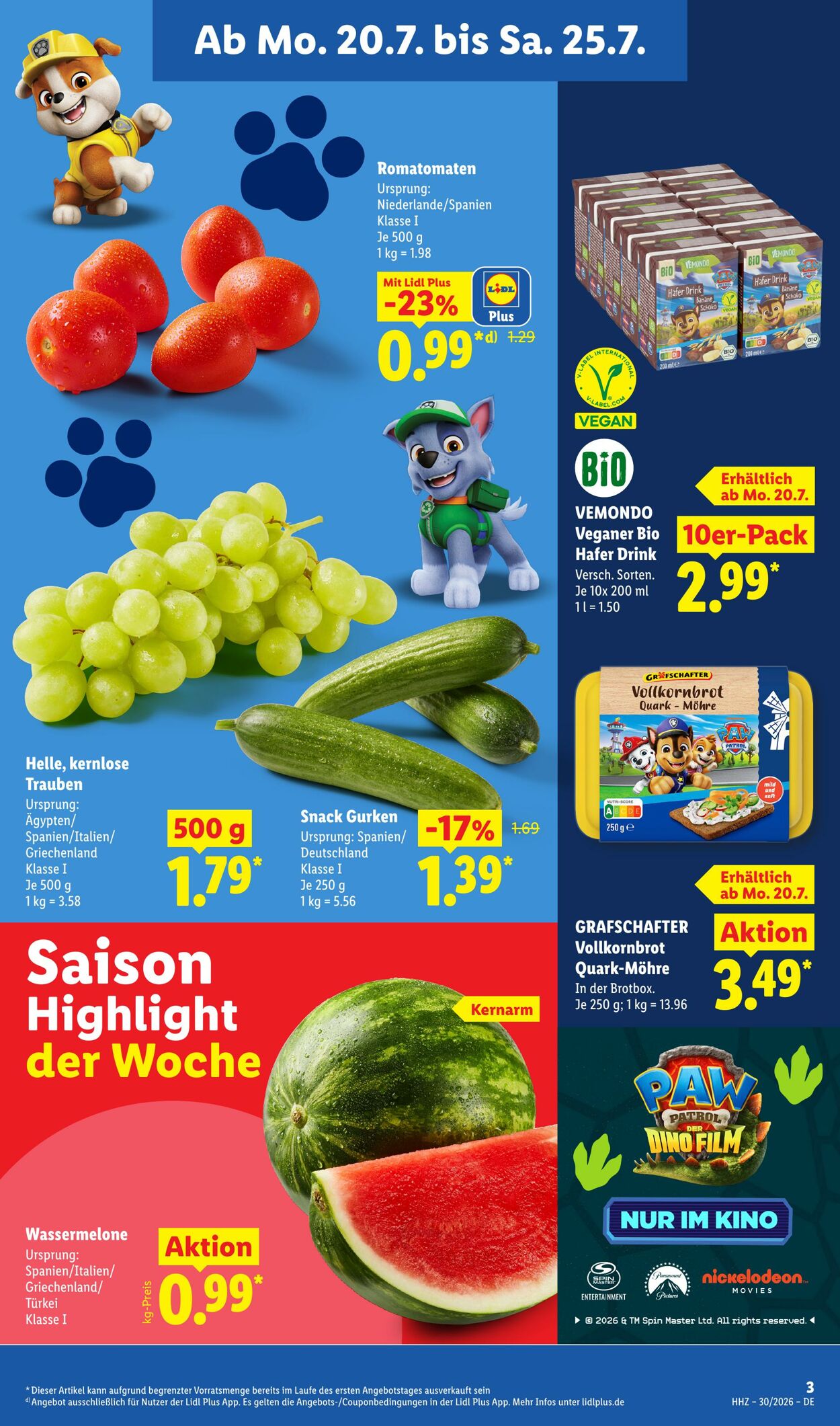 Prospekt Lidl 20.07.2026 - 25.07.2026
