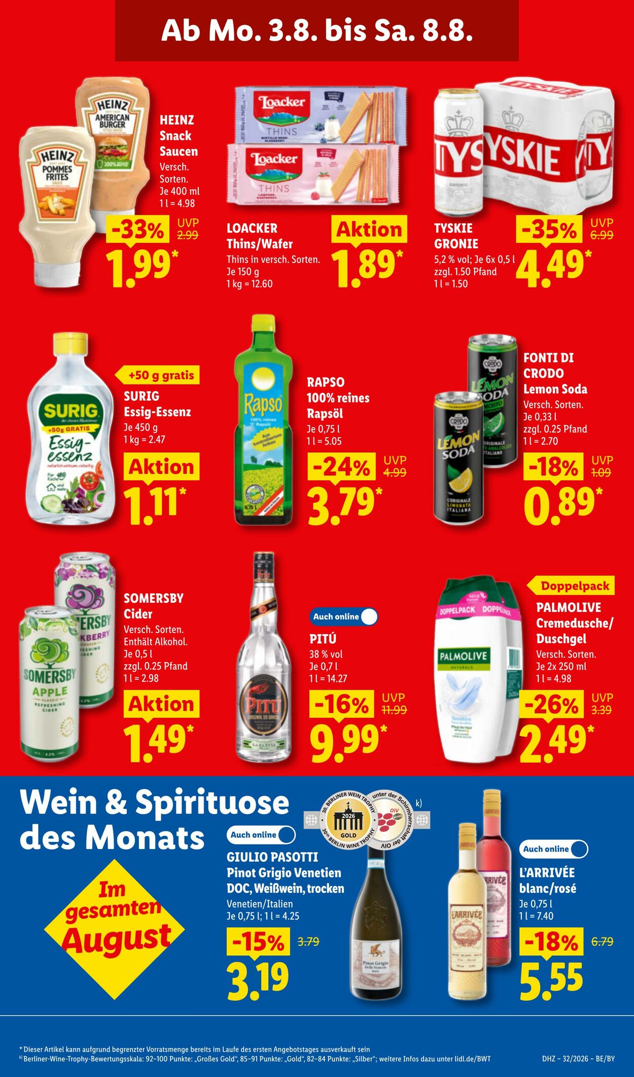 Prospekt Lidl 03.08.2026 - 08.08.2026