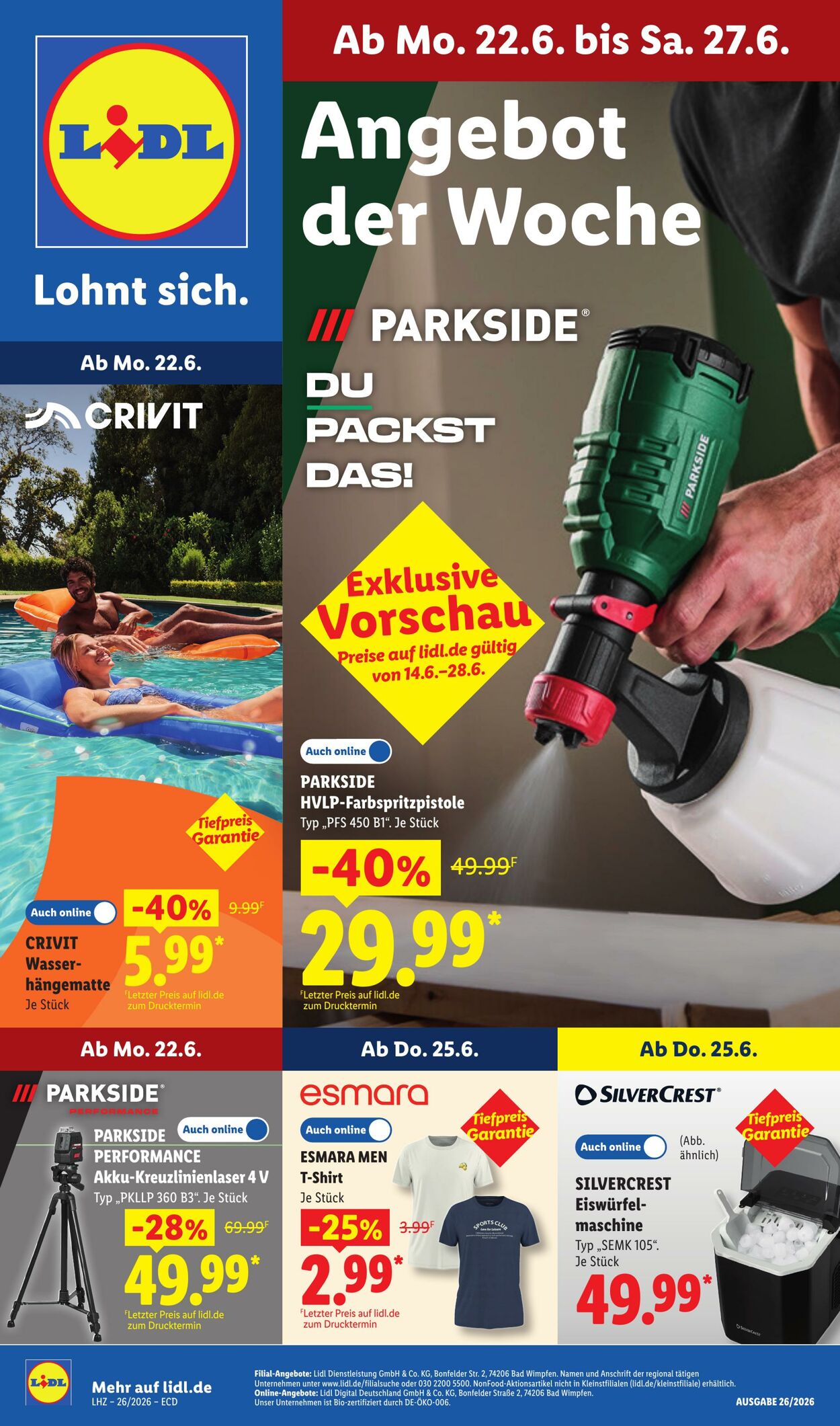 Prospekt Lidl - Aktionsprospekt 22 Jun, 2026 - 27 Jun, 2026