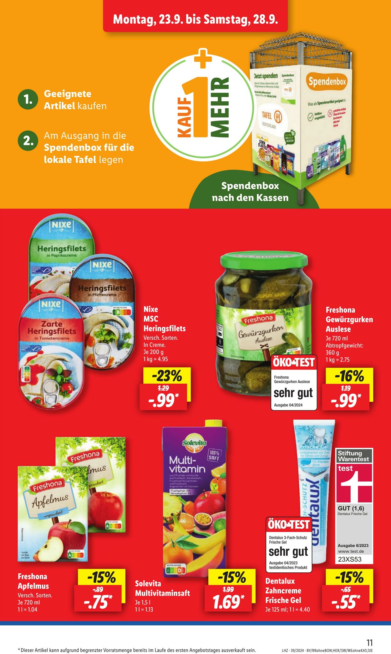 Prospekt Lidl 23.09.2024 - 28.09.2024