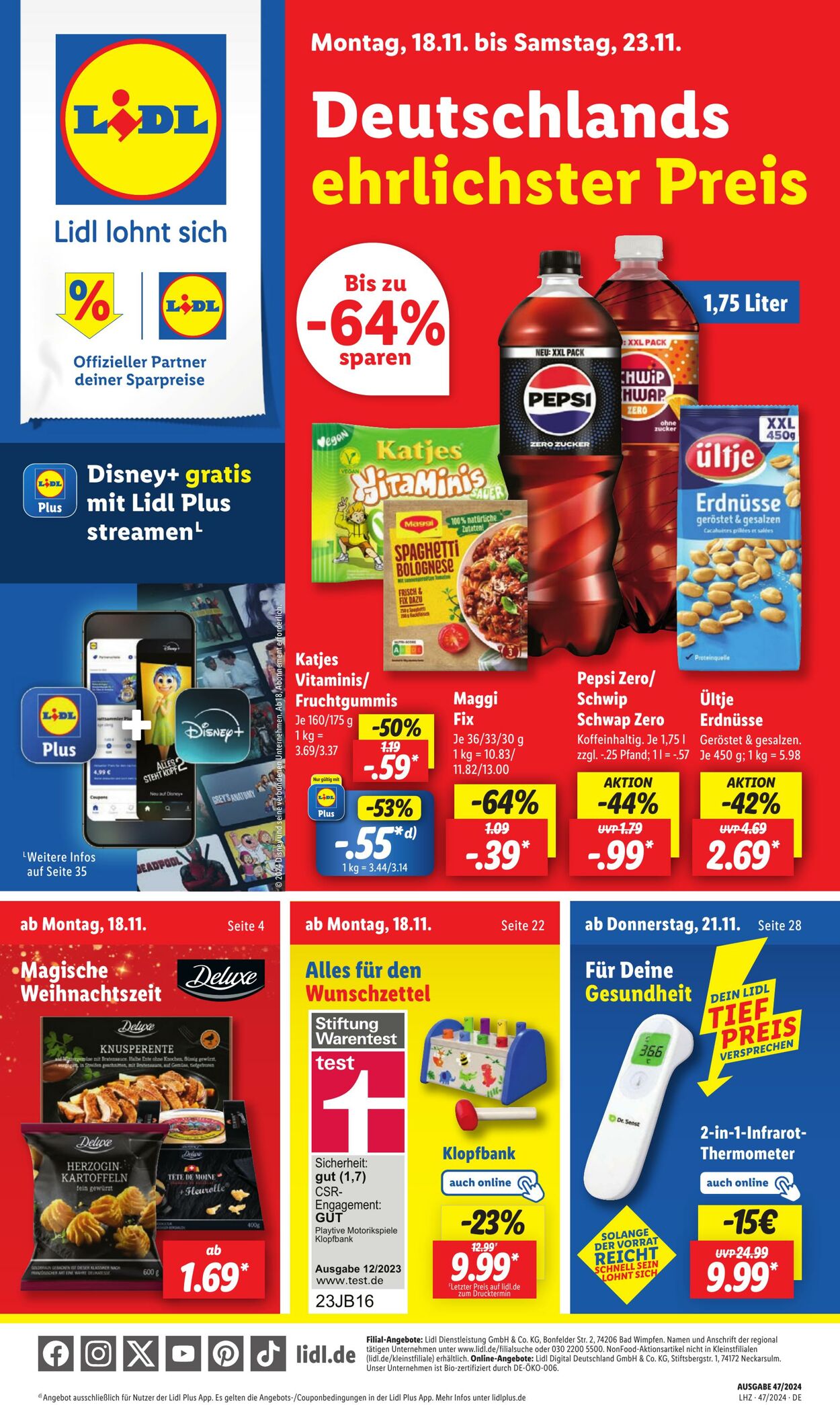 Prospekt Lidl - Aktionsprospekt 18 Nov, 2024 - 23 Nov, 2024