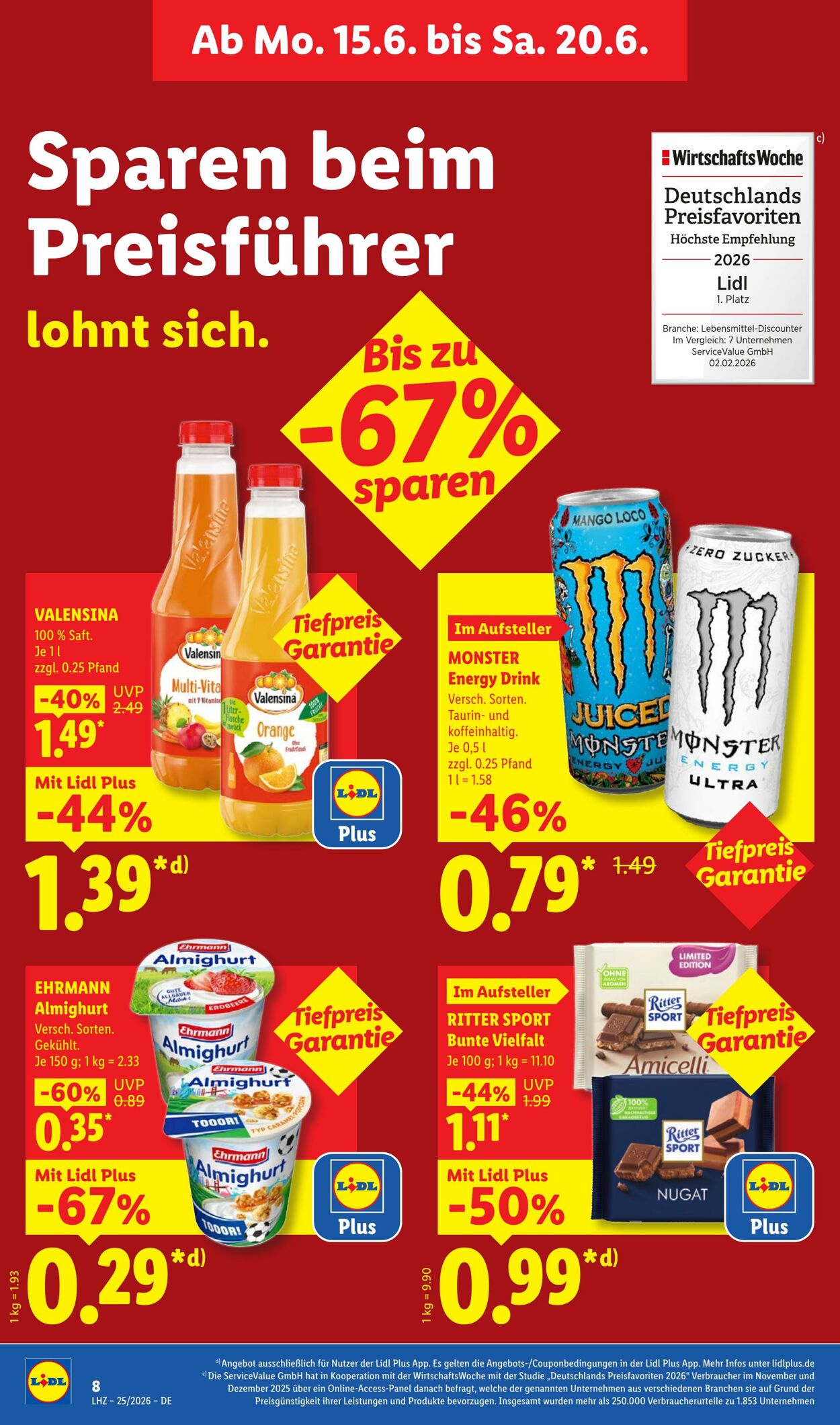 Prospekt Lidl 15.06.2026 - 20.06.2026