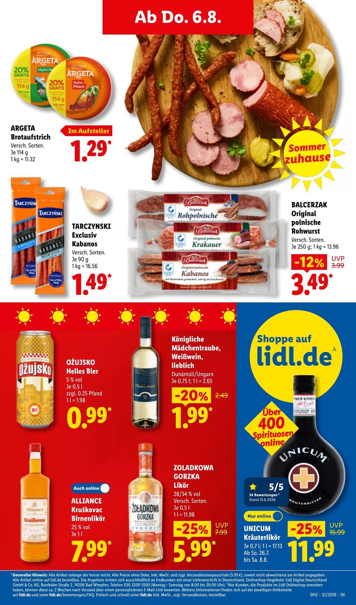 Prospekt Lidl 03.08.2026 - 08.08.2026