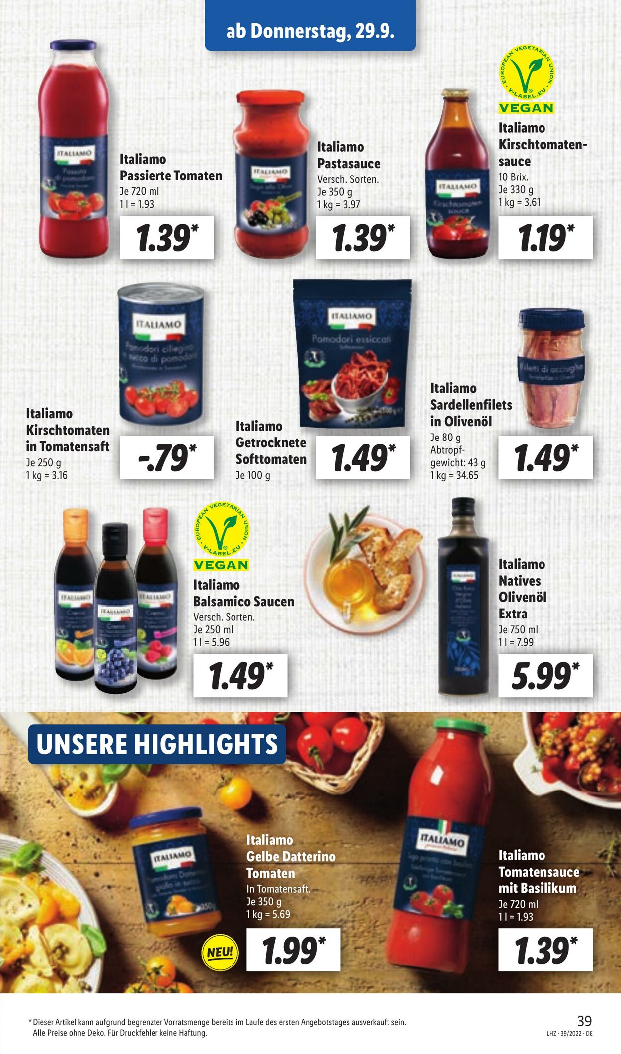 Prospekt Lidl 26.09.2022 - 01.10.2022