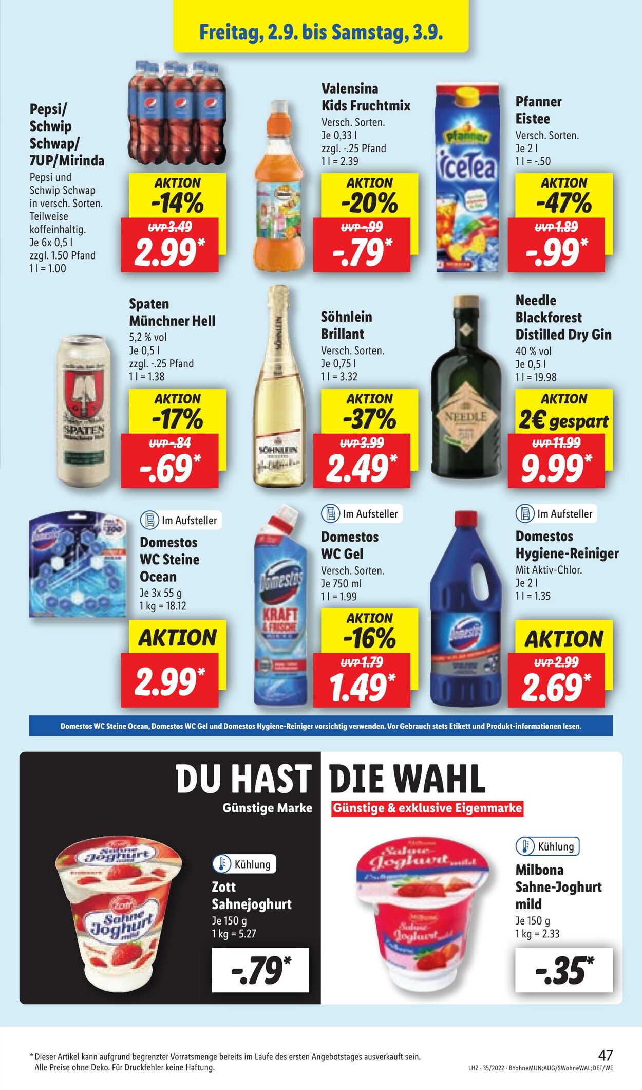 Prospekt Lidl 29.08.2022 - 03.09.2022