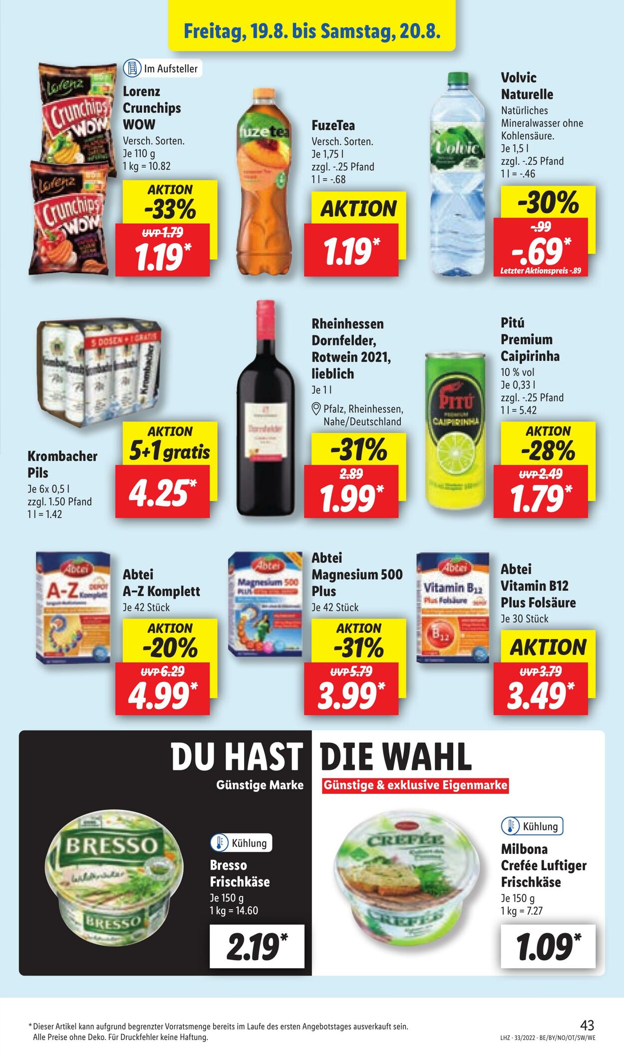 Prospekt Lidl 15.08.2022 - 20.08.2022