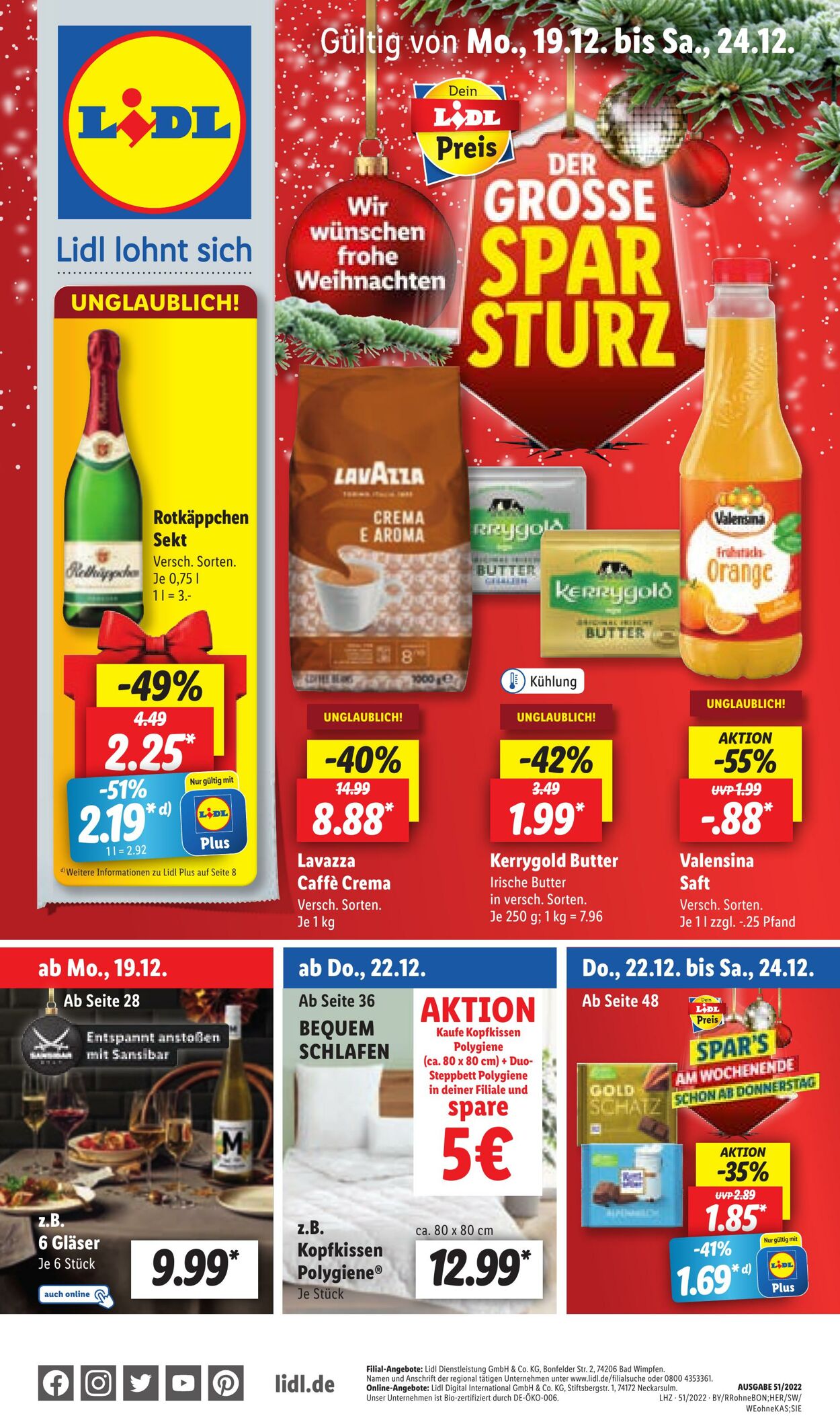 Prospekt Lidl 19.12.2022 - 24.12.2022