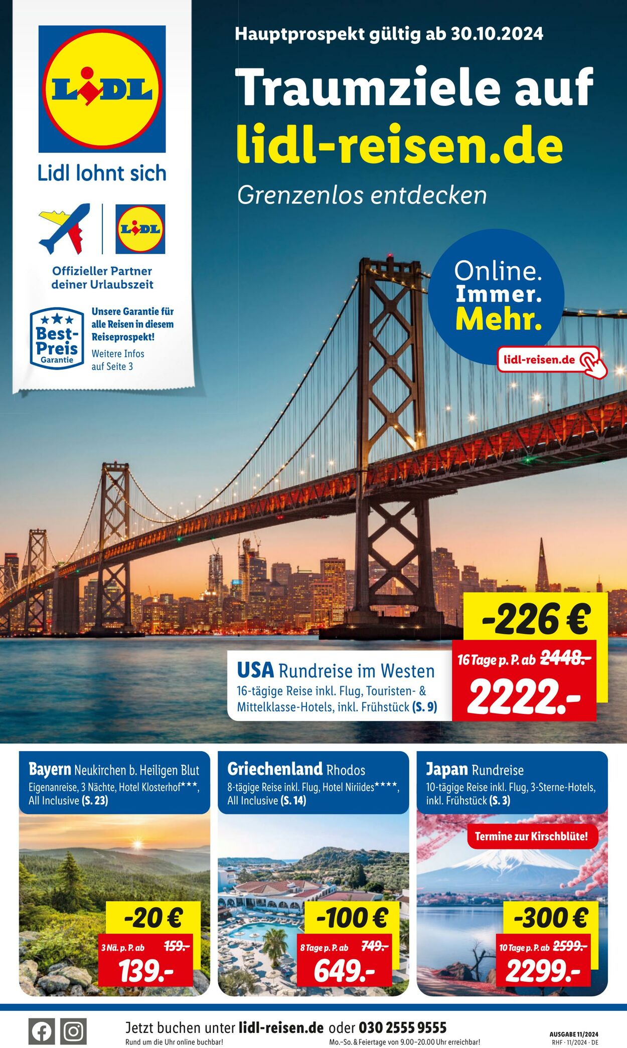 Prospekt Lidl - November Reise-Highlights 30 Okt, 2024 - 30 Nov, 2024