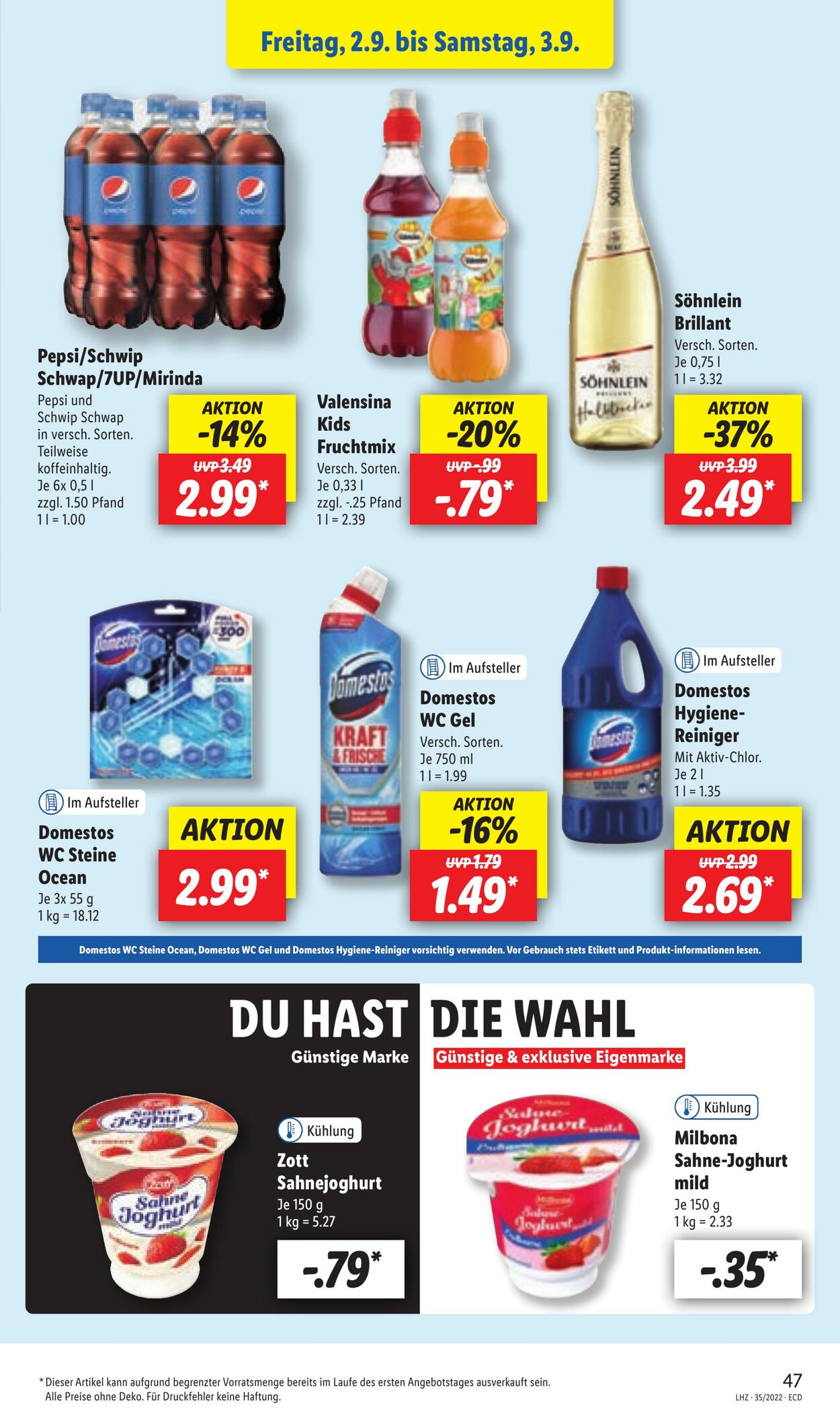 Prospekt Lidl 29.08.2022 - 03.09.2022