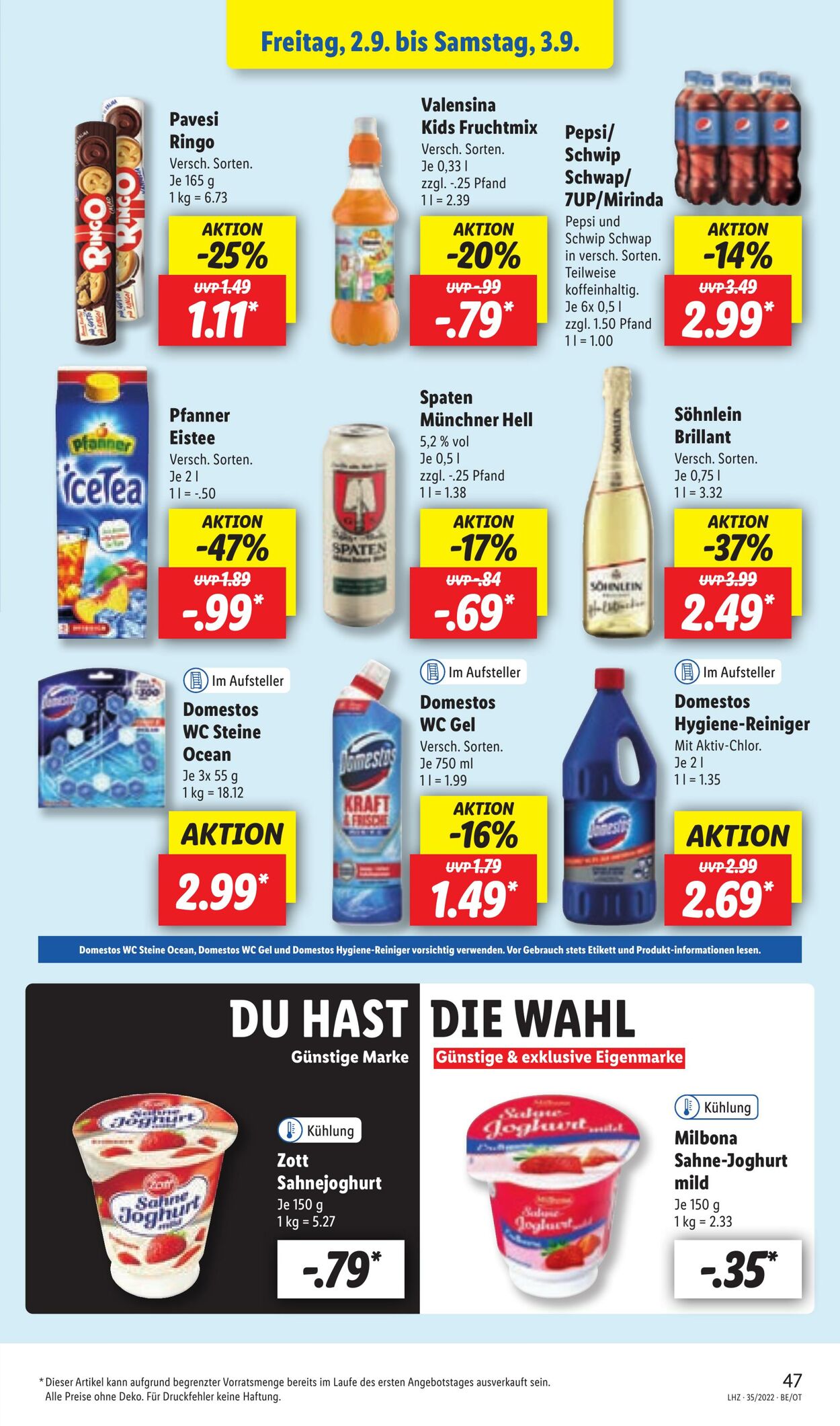 Prospekt Lidl 29.08.2022 - 03.09.2022