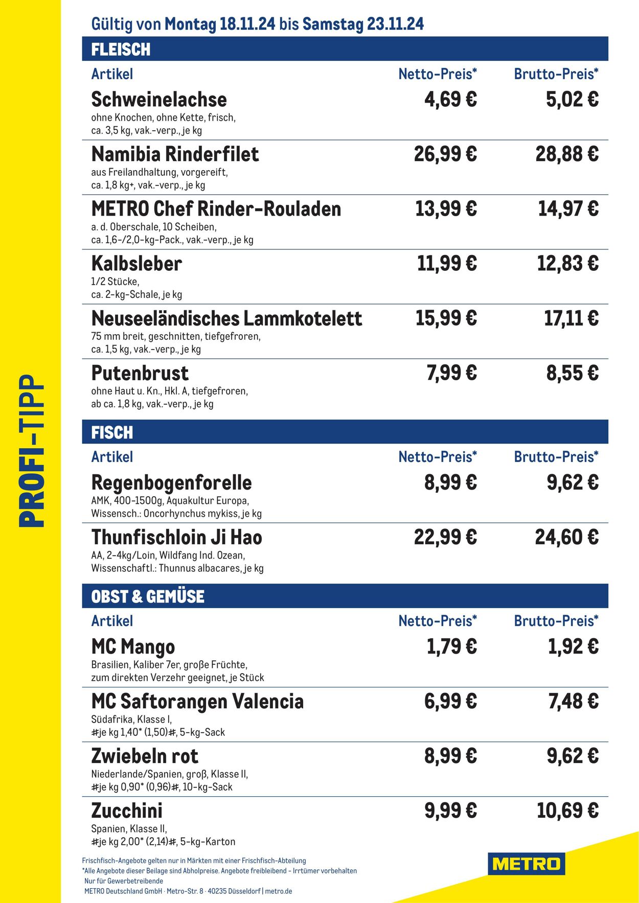 Metro Wöchentliche Prospekte