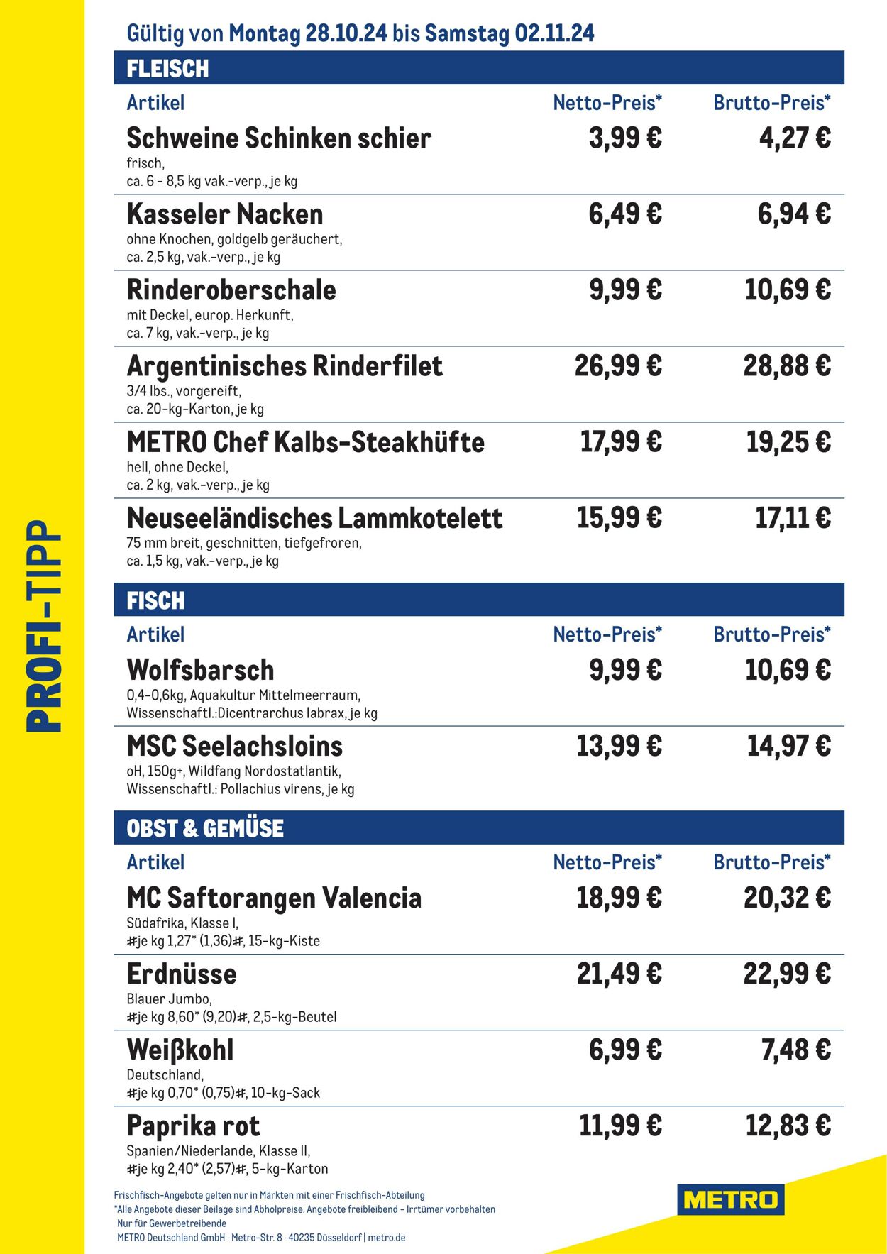 Metro Wöchentliche Prospekte